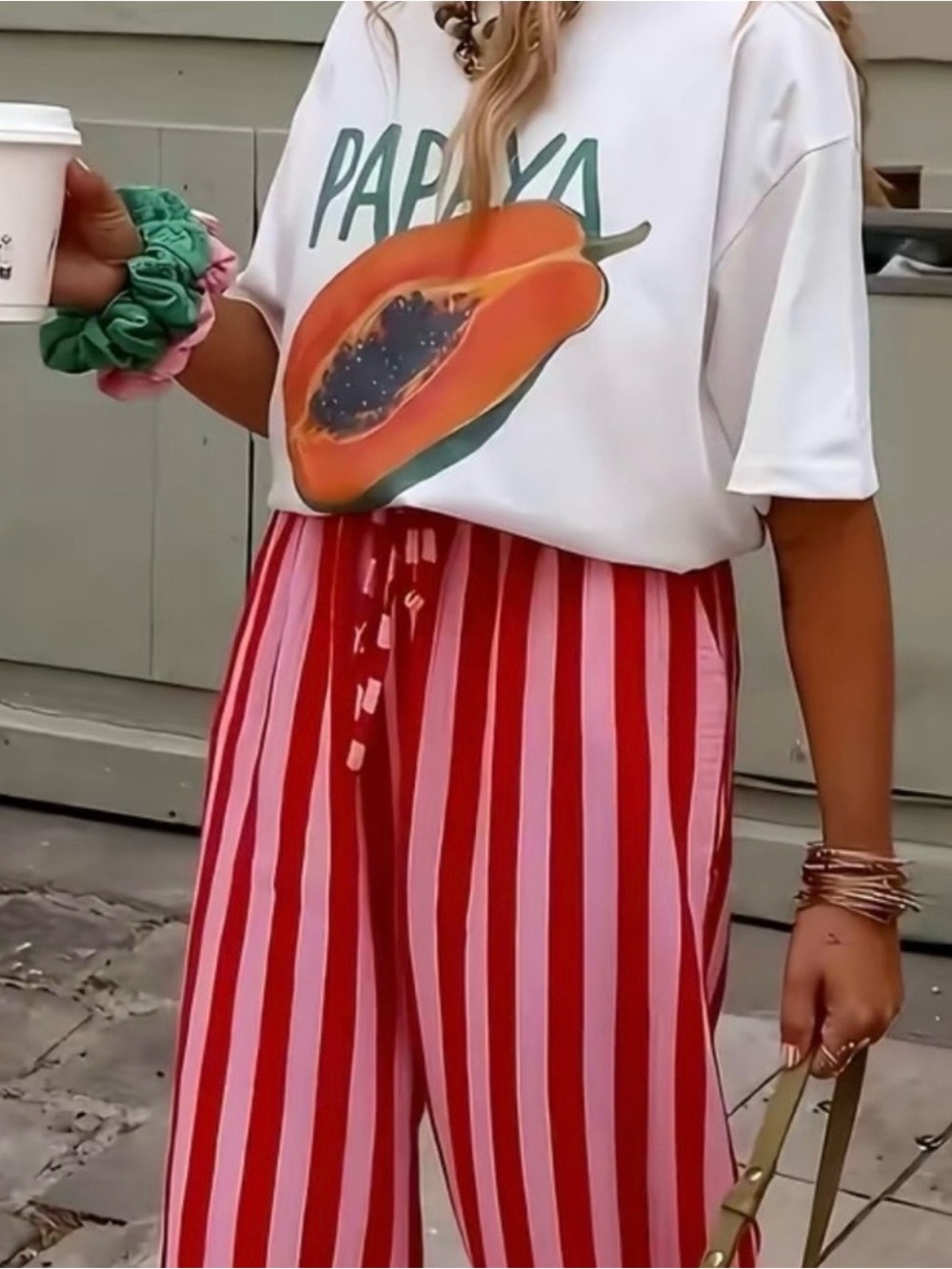 Papaya White Tee with Orange Papaya Graphic - Gildan brand tshirt